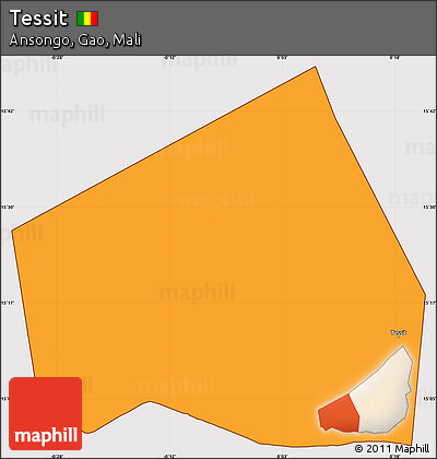 Political Simple Map of Tessit, cropped outside