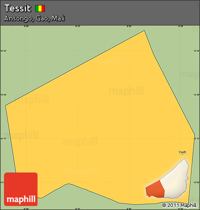 Savanna Style Simple Map of Tessit, cropped outside