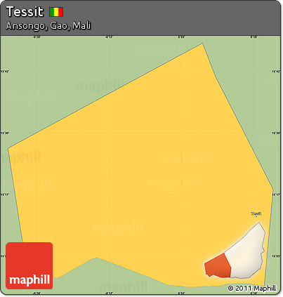 Savanna Style Simple Map of Tessit, single color outside