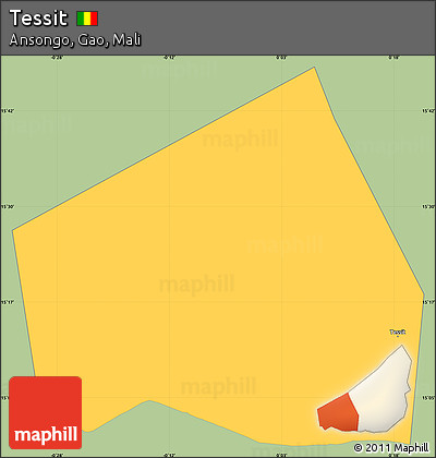 Savanna Style Simple Map of Tessit, single color outside