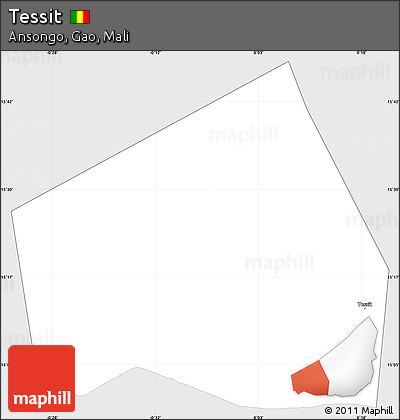 Silver Style Simple Map of Tessit, single color outside