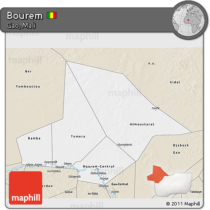 Classic Style 3D Map of Bourem