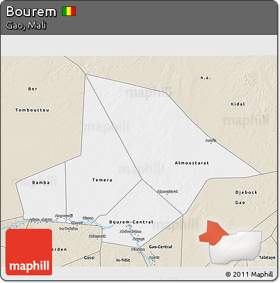 Classic Style 3D Map of Bourem