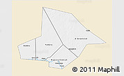 Classic Style 3D Map of Bourem, single color outside