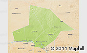 Physical 3D Map of Bourem, satellite outside