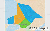 Political 3D Map of Bourem, lighten