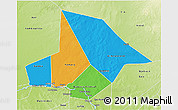 Political 3D Map of Bourem, physical outside