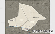 Shaded Relief 3D Map of Bourem, darken