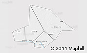 Silver Style 3D Map of Bourem, single color outside