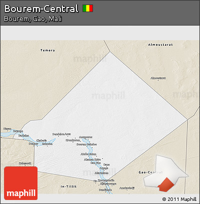 Classic Style 3D Map of Bourem-Central