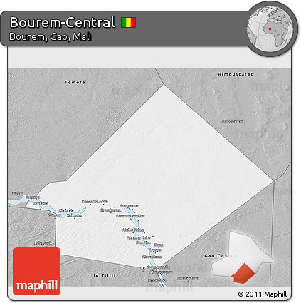Gray 3D Map of Bourem-Central