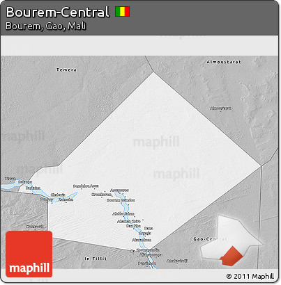 Gray 3D Map of Bourem-Central