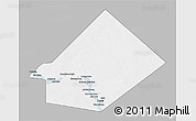 Gray 3D Map of Bourem-Central, single color outside
