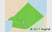 Political 3D Map of Bourem-Central, lighten