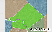 Political 3D Map of Bourem-Central, semi-desaturated