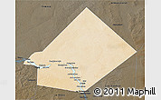 Satellite 3D Map of Bourem-Central, darken