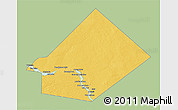 Savanna Style 3D Map of Bourem-Central, single color outside