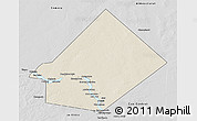 Shaded Relief 3D Map of Bourem-Central, desaturated
