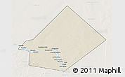 Shaded Relief 3D Map of Bourem-Central, lighten
