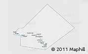 Silver Style 3D Map of Bourem-Central, single color outside