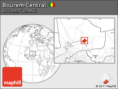 Blank Location Map of Bourem-Central