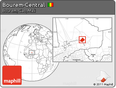 Blank Location Map of Bourem-Central