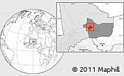 Blank Location Map of Bourem-Central, highlighted country, highlighted grandparent region