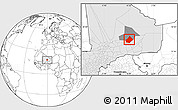 Blank Location Map of Bourem-Central, highlighted country, highlighted parent region