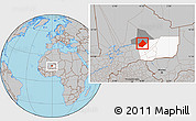 Gray Location Map of Bourem-Central, highlighted parent region, highlighted grandparent region