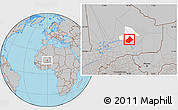 Gray Location Map of Bourem-Central, highlighted parent region