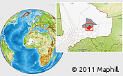 Physical Location Map of Bourem-Central, highlighted country, highlighted parent region