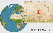 Satellite Location Map of Bourem-Central