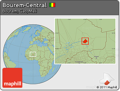 Savanna Style Location Map of Bourem-Central