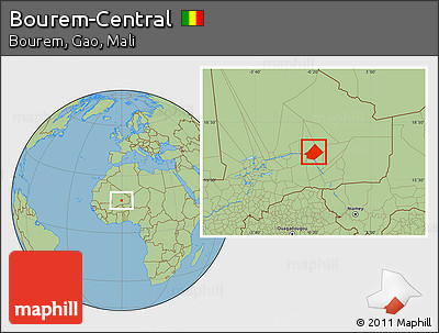 Savanna Style Location Map of Bourem-Central