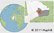 Savanna Style Location Map of Bourem-Central, highlighted country, highlighted grandparent region