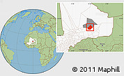 Savanna Style Location Map of Bourem-Central, highlighted country, highlighted parent region