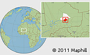 Savanna Style Location Map of Bourem-Central, highlighted parent region