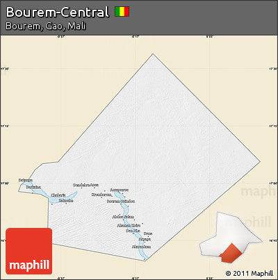 Classic Style Map of Bourem-Central, single color outside