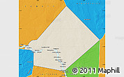 Shaded Relief Map of Bourem-Central, political outside