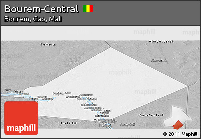 Gray Panoramic Map of Bourem-Central