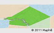 Political Panoramic Map of Bourem-Central, lighten