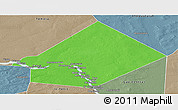 Political Panoramic Map of Bourem-Central, semi-desaturated
