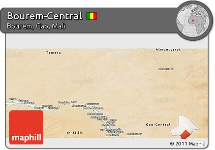 Satellite Panoramic Map of Bourem-Central