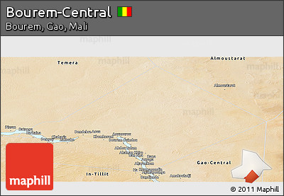 Satellite Panoramic Map of Bourem-Central