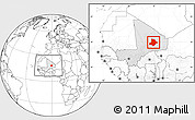 Blank Location Map of Bourem, highlighted country, within the entire country