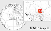 Blank Location Map of Bourem, highlighted parent region, within the entire country