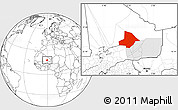 Blank Location Map of Bourem, highlighted parent region