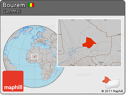 Gray Location Map of Bourem