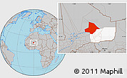 Gray Location Map of Bourem, highlighted parent region