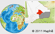 Physical Location Map of Bourem, highlighted country, highlighted parent region
